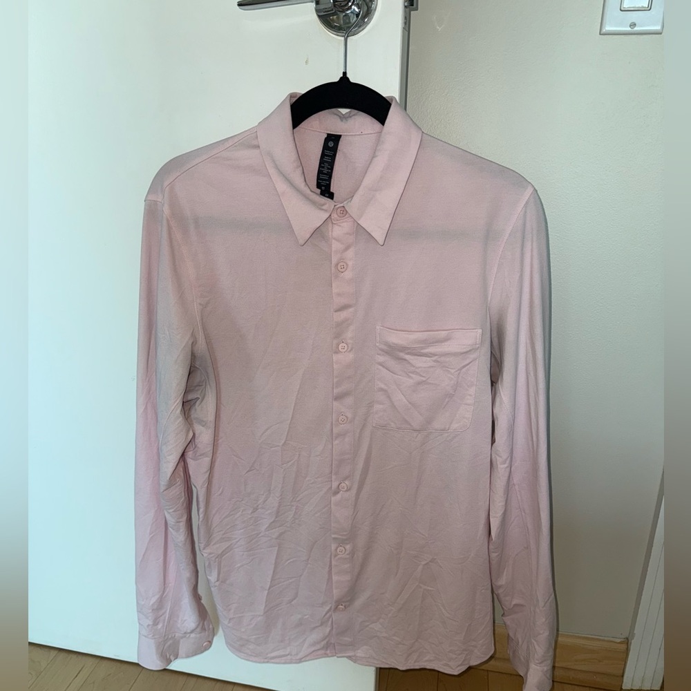 Lululemon Commission Long Sleeve Button-Up Shirt - Pale Pink, Size M